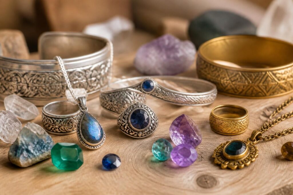 découvrez les bijoux artisanaux et les matériaux nobles essentiels tels que l'argent, le laiton et les pierres précieuses pour sublimer vos créations.