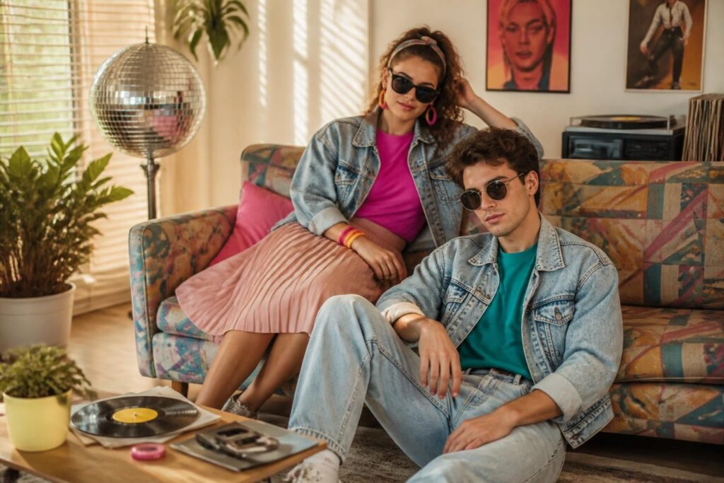 Habillage année 80 pour homme et femme : mode et déco à petits prix