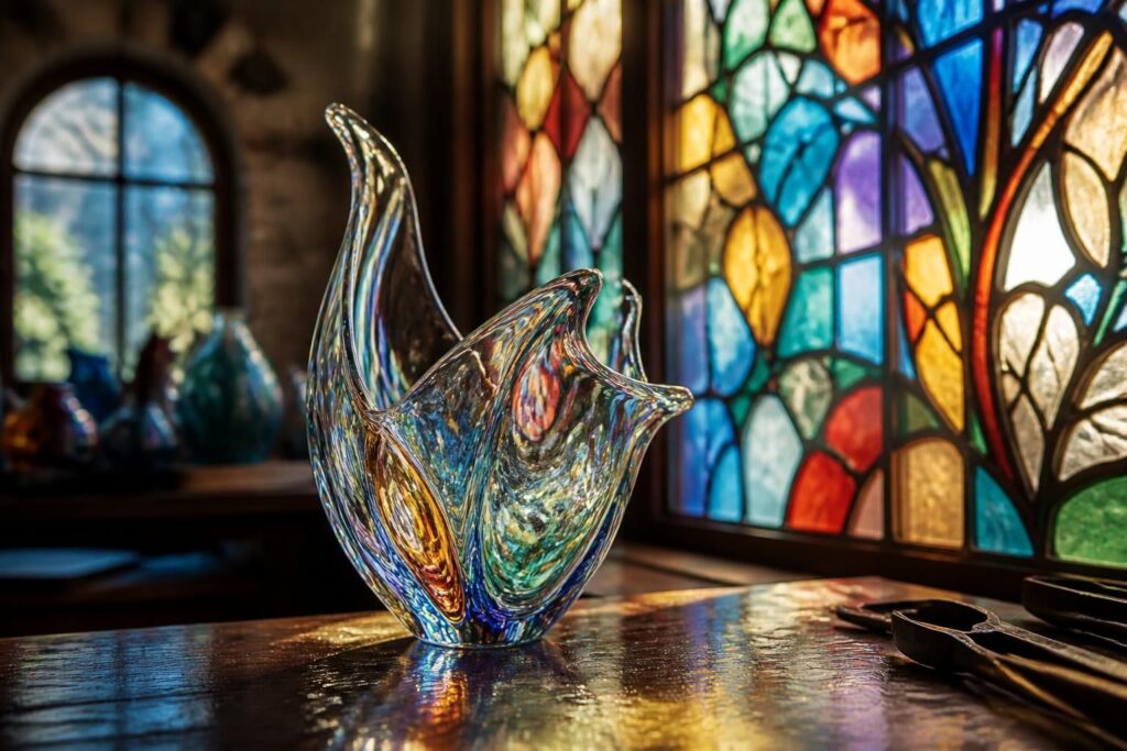découvrez l'art unique du verre soufflé et du vitrail, des objets artisanaux d'exception alliant savoir-faire traditionnel et beauté artistique. explorez des créations originales et élégantes.