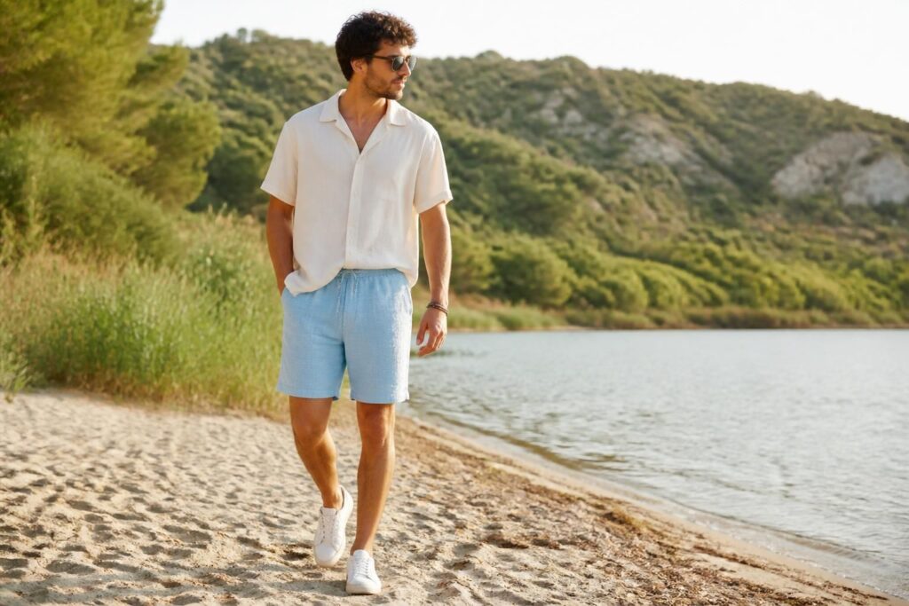 Short gaze de coton homme : modèles et marques tendances pour l’été
