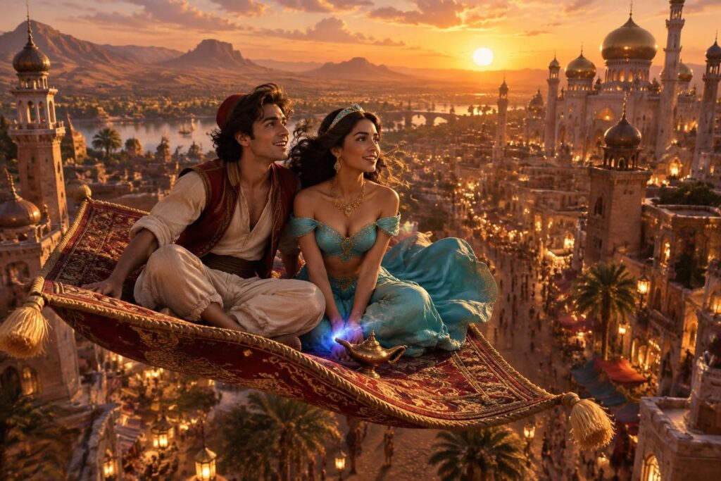 Aladdin tapis volant : histoire, chansons et images du célèbre dessin animé