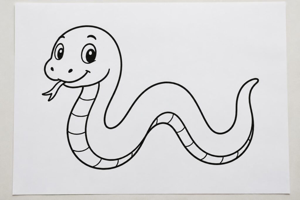 découvrez un coloriage de serpent facile à imprimer, idéal pour les enfants et les maternelles. une activité amusante pour apprendre en coloriant !