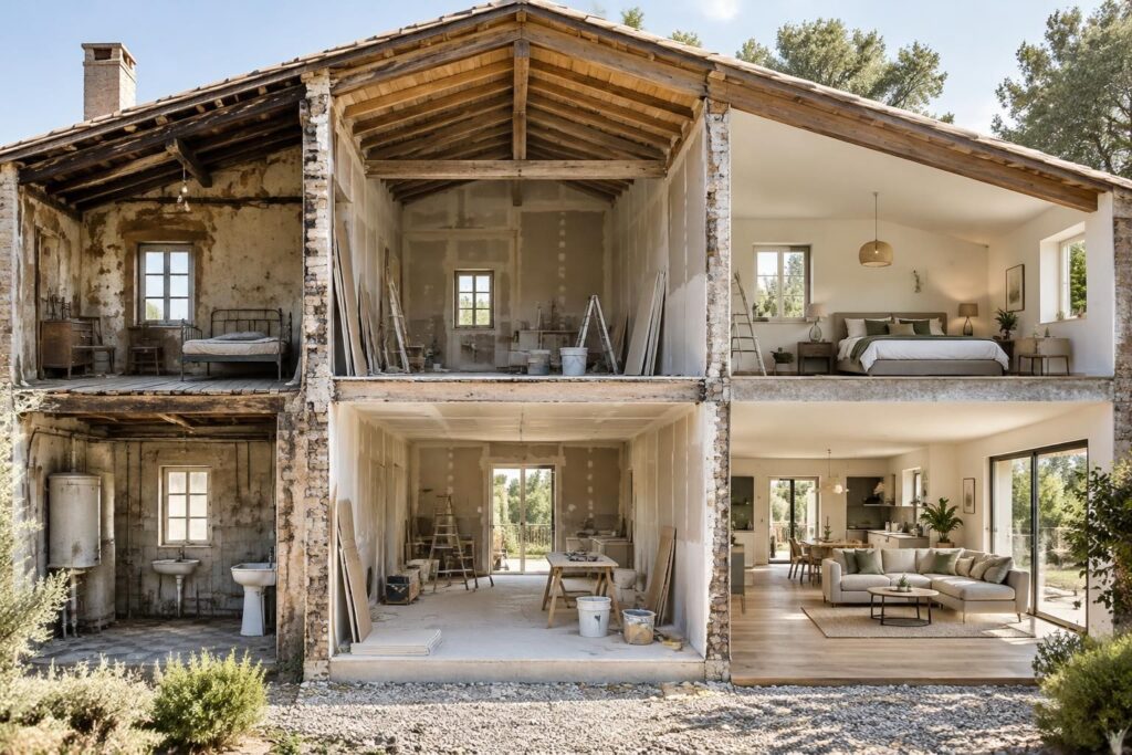 Coût rénovation maison au m² selon la surface et l’ancienneté