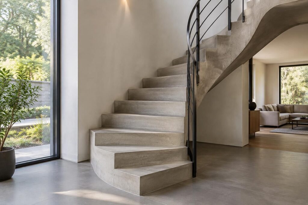 Escaliers balancés en béton armé : principes et avantages pour l’aménagement