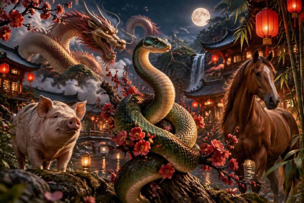 découvrez les prédictions de l’horoscope chinois 2025 pour le serpent, le dragon, le cochon et le cheval : amour, travail, finances et bien-être.